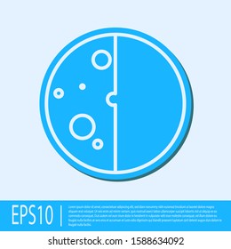 Blue line Eclipse of the sun icon isolated on grey background. Total sonar eclipse.  Vector Illustration