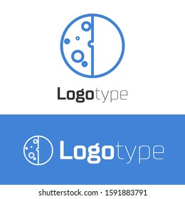 Blue line Eclipse of the sun icon isolated on white background. Total sonar eclipse. Logo design template element. Vector Illustration