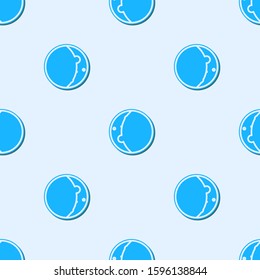Blue line Eclipse of the sun icon isolated seamless pattern on grey background. Total sonar eclipse.  Vector Illustration