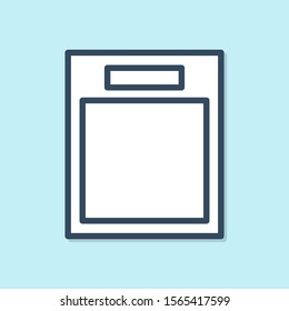 Blue line Empty form icon isolated on blue background. File icon. Checklist icon. Business concept.  Vector Illustration