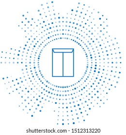Blue line Envelope icon isolated on white background. Email message letter symbol. Abstract circle random dots. Vector Illustration