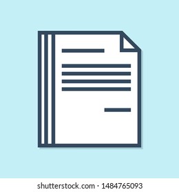 Blue line File document icon isolated on blue background. Checklist icon. Business concept.  Vector Illustration