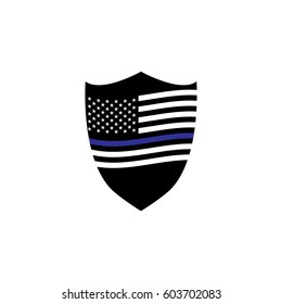 Blue Line Flag in Defence shield