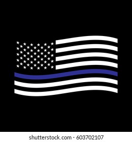 Blue Line Flag wave