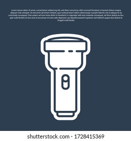 Das blaue Blitzlicht-Symbol wird auf blauem Hintergrund isoliert. Vector Illustration
