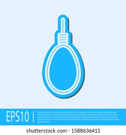 Blue line Gallows rope loop hanging icon isolated on grey background. Rope tied into noose. Suicide, hanging or lynching.  Vector Illustration