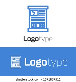 Blue line Game guide icon isolated on white background. User manual, instruction, guidebook, handbook. Logo design template element. Vector Illustration