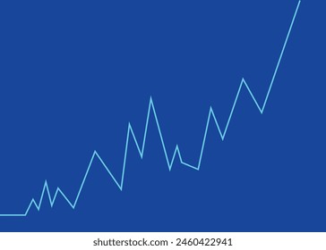 blue line graph going up illustrate progress rise trading profit business growth financial surplus economic boom
