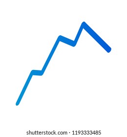 Blue line graph icon. Isometric of blue line graph vector icon for web design isolated on white background