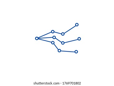 Blue line graph logo design template