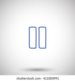 Blue line hand drawn Pause web icon