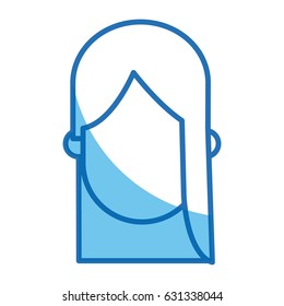 blue line head girl no face design