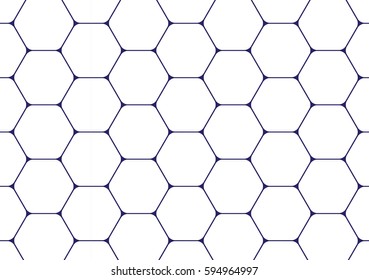 blue line hexagon round corner honeycomb pattern background vector