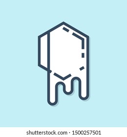 Blue line Honeycomb icon isolated on blue background. Honey cells symbol. Sweet natural food.  Vector Illustration