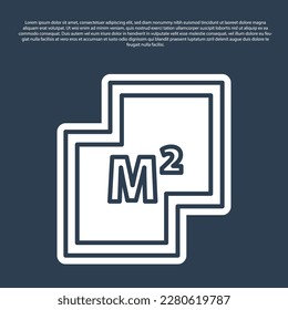 Blue line House plan icon isolated on blue background.  Vector