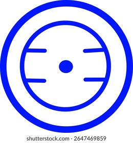 blue line icon of a champion inside a circle, ice hockey themed blue line icon in a circle