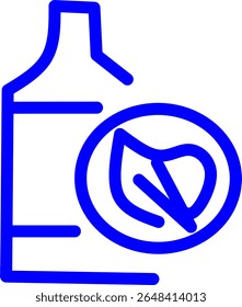 blue line icon of a eco friendly inside a circle. environmentally friendly packaging theme blue line icon in a circle