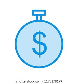Blue line icon with light blue and white color