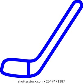 blue line icon of a s inside stick circle, ice hockey themed blue line icon in a circle