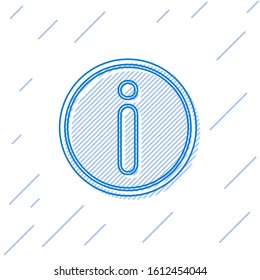 Blue line Information icon isolated on white background.  Vector Illustration