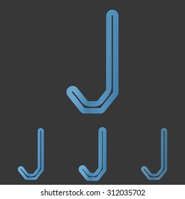 Blue line j logo design set
