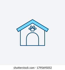 blue line kennel icon, graphic illustration from Pet-vet collection, for web and app design