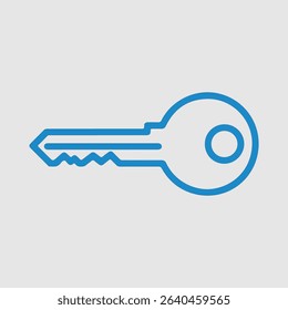 blue line key icon design