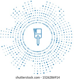 Blue line Kitchen brush icon isolated on white background. Abstract circle random dots. Vector Illustration