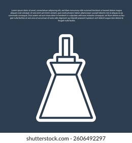 Blue line Lamp hanging icon isolated on blue background. Ceiling lamp light bulb.  Vector