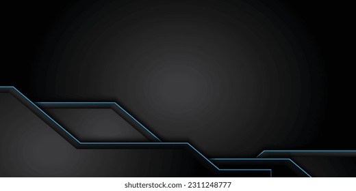 Blue line light and black background