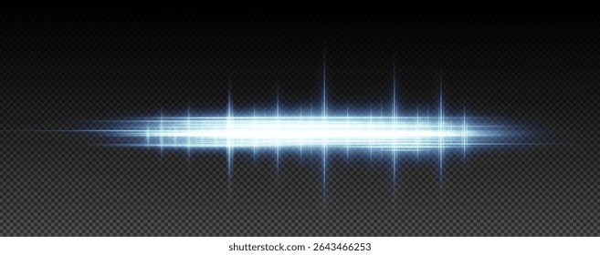 Blue line light creates a long abstract background. Space energy and glowing effects add magic to the night. Ideal as an Overlay for futuristic designs.