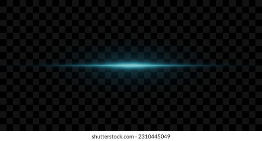 Blue line of light. Magic glow, particles of light, sparks. Luminous line. On a transparent background.