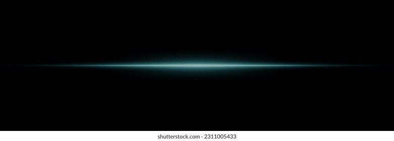 Línea azul de luz. Magia resplandor, partículas de luz, chispas. Línea brillante en un fondo negro.