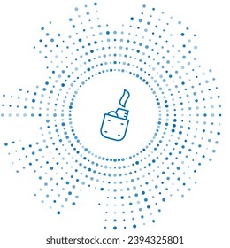 Blaue Linie Leuchtsymbol einzeln auf weißem Hintergrund. Abstrakte Kreis Zufallspunkte. Vektorgrafik
