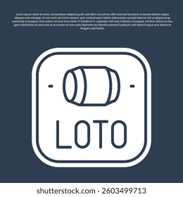 Blue line Lottery ticket icon isolated on blue background. Bingo, lotto, cash prizes. Financial success, prosperity, victory, winnings luck.  Vector