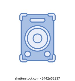 Icono de vector de altavoz de línea azul