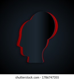Hombre de línea azul soñando con comprar un icono de una casa nueva aislado en fondo azul. Botón Círculo blanco. Vector