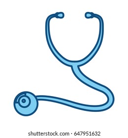 blue line medical stethoscope to check cardiac heartbeat