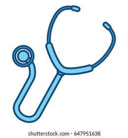 blue line medical stethoscope to check cardiac heartbeat