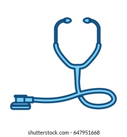 blue line medical stethoscope to check cardiac heartbeat