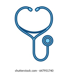 blue line medical stethoscope to check cardiac heartbeat