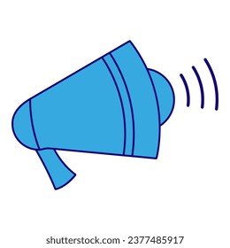 blue line megaphone element. Simple flat vector with business theme. Business.