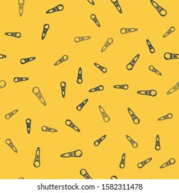 Blue line Microphone icon isolated seamless pattern on yellow background. On air radio mic microphone. Speaker sign.  Vector Illustration
