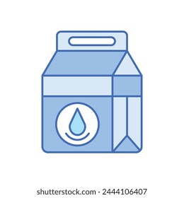 Icono de vector de leche de línea azul