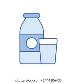 Icono de vector de leche de línea azul
