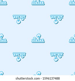 Blue line Mold icon isolated seamless pattern on grey background.  Vector Illustration