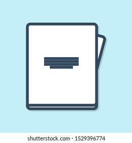 Blue line Notebook icon isolated on blue background. Spiral notepad icon. School notebook. Writing pad. Diary for school.  Vector Illustration