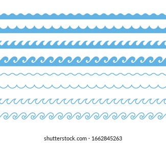 Blue line ocean wave ornament