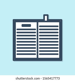 Blue line Open science book icon isolated on blue background.  Vector Illustration