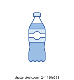 Línea azul Jugo de naranja icono vectorial